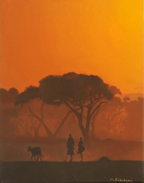 Pintura de Posta de sol a Africa